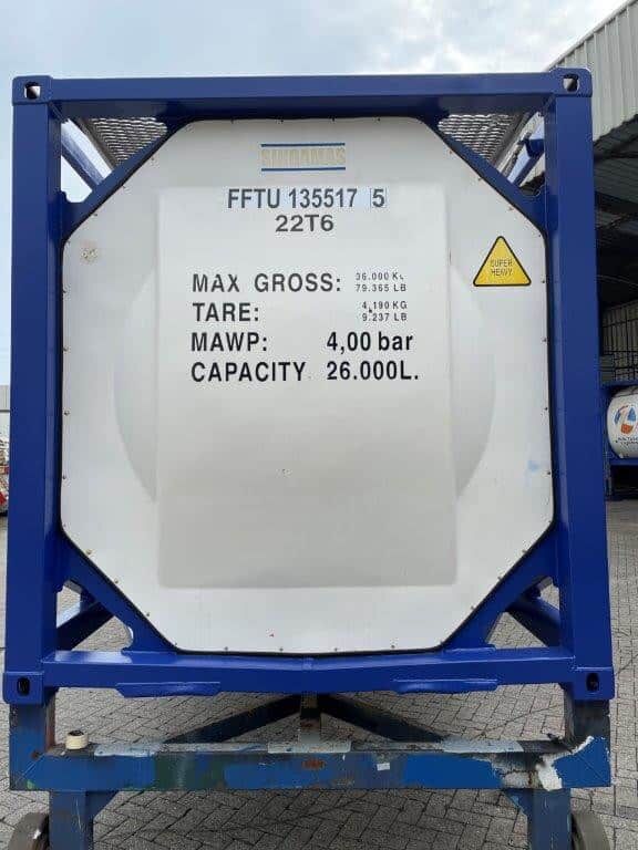 FFT 23-019b - T11-L4BN + BAFFLES 20ft tankcontainer 20 jalan säiliökontti